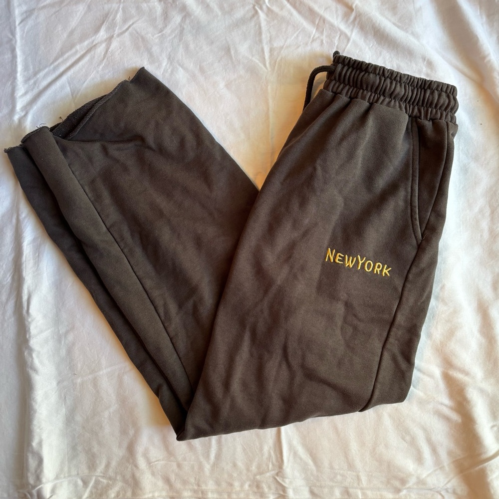 Gray Straight Leg New York Sweatpants
